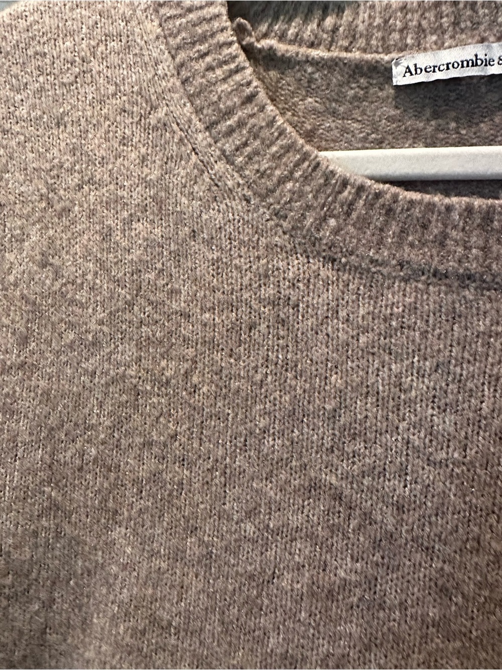 Abercrombie Taupe Tan Short Sleeve Soft Sweater XL Neutral - Picture 3 of 7